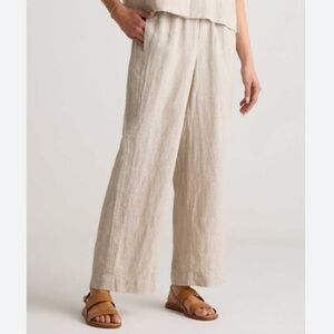 Quince Tan Linen Pants Size XL Pull On Wide Leg
